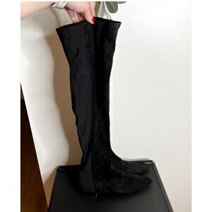 Zara Black Suede Knee High Boots LAST CALL